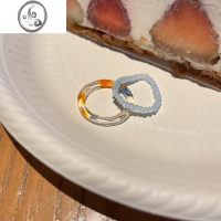 JiMi可调节彩色树脂套装戒指女小众设计个性食指戒ins时尚高级感指环