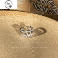 JiMi太闪了吧!双层戒指女设计小众轻奢可调节食指戒2023年新款潮指环