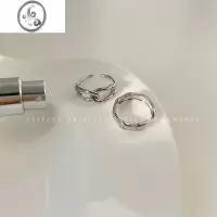 JiMi银色打结戒指两件套女小众简约时尚个性网红指环开口可调节食指戒