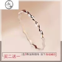 JiMi珠宝尾戒小指戒韩版925银银超细水波纹关节戒指女窄款袖珍