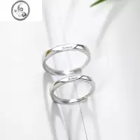JiMi莫比乌斯环情侣戒指女轻奢小众设计高级感对戒简约开口可调节指环