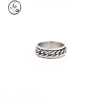 JiMi泰国百搭中性风转动旋转链条纹理男女情侣戒指戒指指环尾戒不褪色