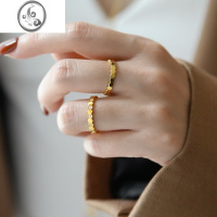 JiMi轻奢小众简约个性水晶蜂巢金色戒指女时尚百搭小众ins风潮不掉色