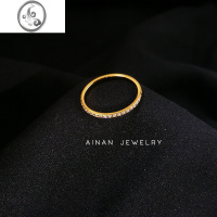 JiMi14K包金微镶钻小排戒女款戒指