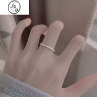 JiMi925银银碎银弹力绳戒指女小众设计高级感ins个性叠戴食指指环戒子