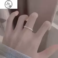 JiMi925银银碎银弹力绳戒指女小众设计高级感ins个性叠戴食指指环戒子
