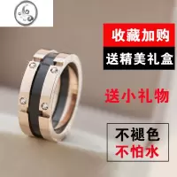 JiMi轻奢钛钢戒指情侣男女时尚个性食指网红ins潮学生玫瑰金小众设计