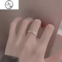 JiMi925银银枝芽戒指女轻奢小众设计素圈高级感食指环个性开口戒