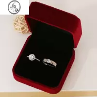 JiMi结婚戒指仿真一对婚礼现场用鸽子蛋婚戒对戒活口可调节求婚假钻戒