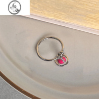 JiMi甜酷博主同款爱心土星吊坠戒指女潮可爱叠搭vintage小众设计百搭