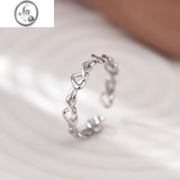 JiMi[]925银银高级感爱心食指戒指ins开口指环时尚冷淡风个性女