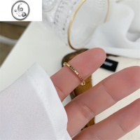 JiMi大码戒指女胖MM彩虹锆石镶钻叠戴高级感小众戒指胖人粗手食指指环