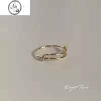 JiMi洗手不摘!14K包金指环可调节银银素圈简约戒指女小指不掉色尾戒