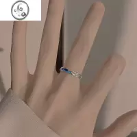 JiMi925银银流星戒指女轻奢小众设计素圈食指戒ins潮冷淡风个性高级感