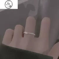 JiMi925银银个性戒指女小众设计高级感轻奢素圈食指戒戒子2023年新款