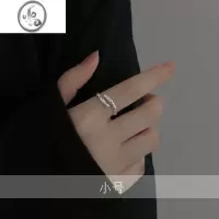 JiMi 竹节戒指女小众设计食指戒指女时尚个性银戒指2023年新款潮