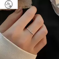 JiMis925银银戒指女2023年新款潮轻奢小众设计感简约锆石高级开口指环