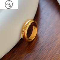 JiMiCE戒指欧美高级感不掉色钛钢冷淡风个性女素圈情侣字母指环食指潮