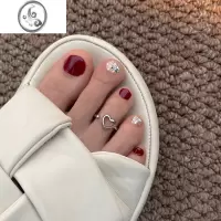 JiMi爱心编织脚趾戒 s925银银个性时尚设计开口可调节尾戒指环女戒指