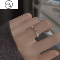 JiMi925银银闪钻戒指女轻奢小众设计2023新款高级感指环食指戒开口戒