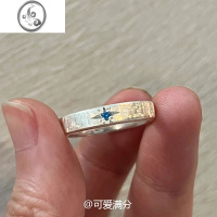 JiMi「咫尺星辰」S925银银锆石拉丝小钻戒指小众设计感时尚风情侣指环