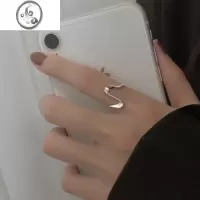 JiMi波浪戒指女设计小众银银戒指女时尚个性开口食指戒指女ins潮