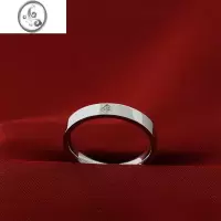 JiMi钛钢男士不掉色10分镶嵌锆石小钻结婚礼仪式交换情侣男戒指气质