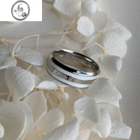 JiMi宽版食指单身装饰戒指女ins小众设计钛钢男冷淡风陶瓷高级感粗手