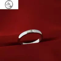 JiMi简约精致钛钢锆石莫桑小钻结婚礼仪式交换情侣男士道具对戒指