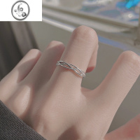 JiMi925银银几何线条戒指女简约设计感开口食指环轻奢小众冷淡风戒子