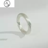 JiMi抛光十字星磨砂戒指小众设计轻奢高级感时尚通勤素戒中性闭口指环