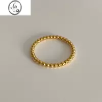 JiMi洗手不用摘戒指钛钢女不掉色圆珠韩版简约个性ins风细戒可叠戴