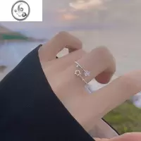 JiMi925银银五角星戒指女时尚个性轻奢小众简约开口戒ins冷淡风食指环
