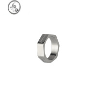 JiMi原创设计简约小众设计ins潮素环钛钢螺母戒指男时尚女百搭不掉色