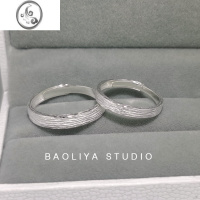 JiMi岁月留痕情侣戒指一对925银银对戒情侣款小众设计生日礼物送女友