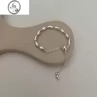 JiMi戒指女小众设计高级感银银欧美ins日式轻奢精致细圈素圈指环叠戴