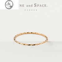 JiMi14K包金极细方麻花扭纹尾戒女小指 欧美简约叠戴冷淡风关节戒指