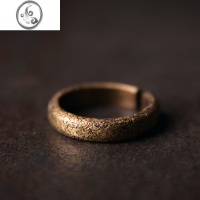 JiMi原创开口戒指女 复古百搭简约个性铜指环男 情侣素戒饰品