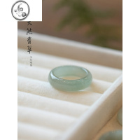 JiMi翡翠A货玉戒指冰糯种指环雪花棉戒圈男女情侣款玉石首饰尾戒