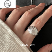 JiMi海洋气息 | 925银银戒指女 贝壳造型欧泊石小众设计感简约ins指环