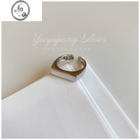 JiMiYUYUJIANG|ins博主款简约个性港风金属戒指s925银银几何光面指环