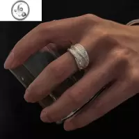 JiMi肌理感s925银银《白灼》磨砂戒指无性别中性风情侣男女款极简主义