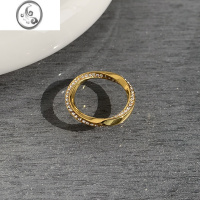 JiMiCE曲面镶钻◆莫比乌斯环金属戒指女小众设计轻奢时尚个性食指指环