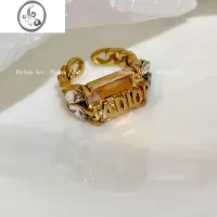 JiMiD家中古开口食指戒指轻奢可调节复古指环2022年新款潮设计小众女