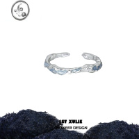 JiMi原创925银银戒指小众设计冷淡风高级百搭食指开口情侣对戒送礼物