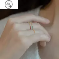 JiMi[比芝麻还小的戒指]金珠手工编绳特细特细小戒指可调节新潮