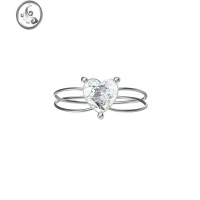 JiMi原创设计无戒圈焰火钻悬浮戒指925银个性透明线关节戒