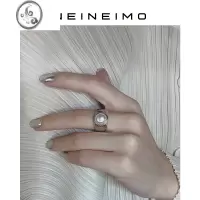 JiMi“温柔也可以超有力量”珍珠小众高级日单日杂款复古银戒指