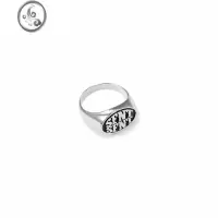 JiMiSFNT 2023双面刻印复古街头LOGO戒指