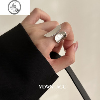 JiMi重工超宽面存在感强 925银银戒指女 时尚个性日韩冷酷风开口指环